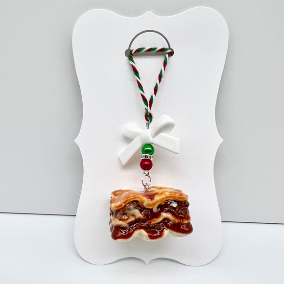 Lasagna Christmas Ornament – Handmade Clay Italian Food Christmas Tree Decor - Picture 5 of 16